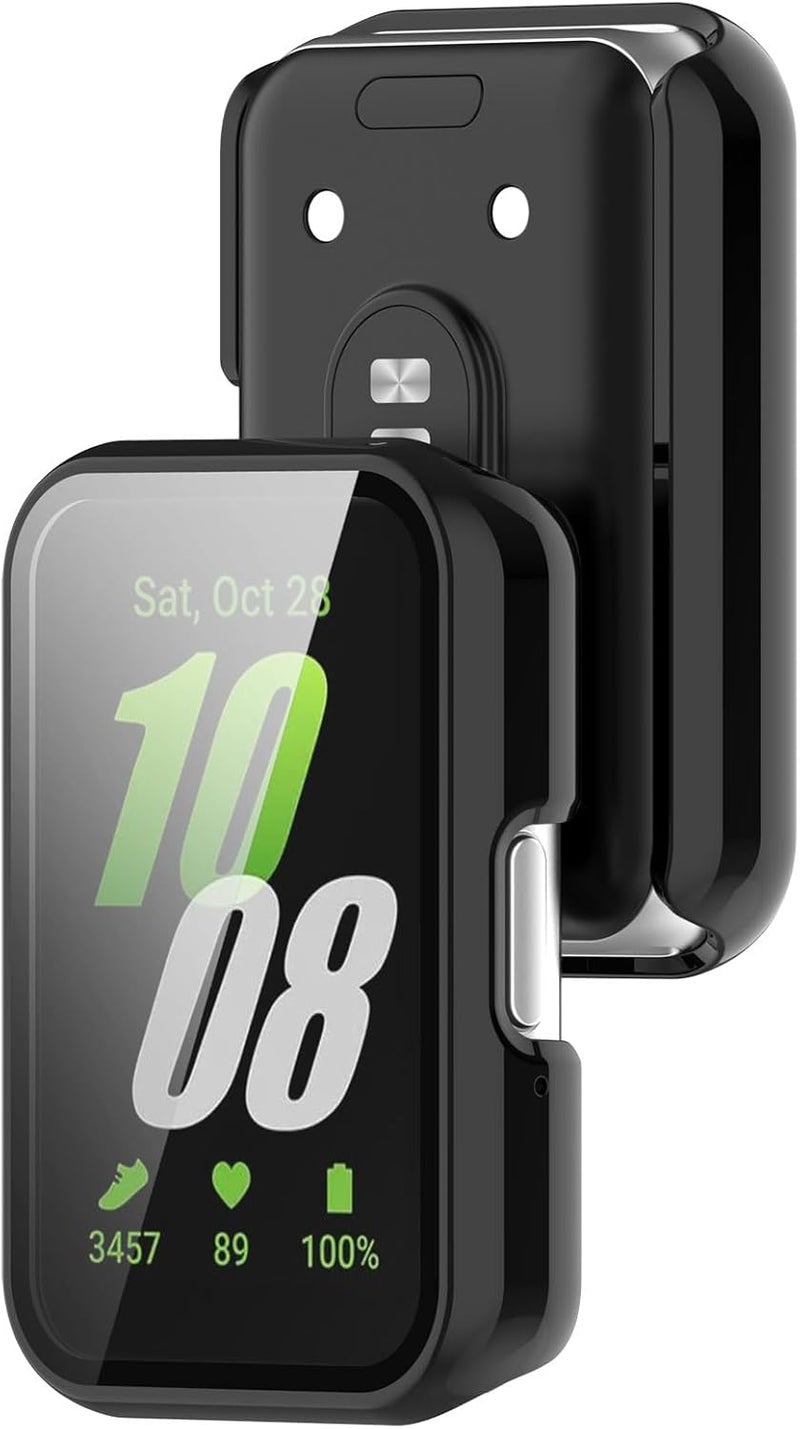 FanTEK Compatible for Samsung Galaxy Fit 3 Watch Case for Women Men, Scratch Resistant Shock Absorbing Case, Shiny Black - Image 5